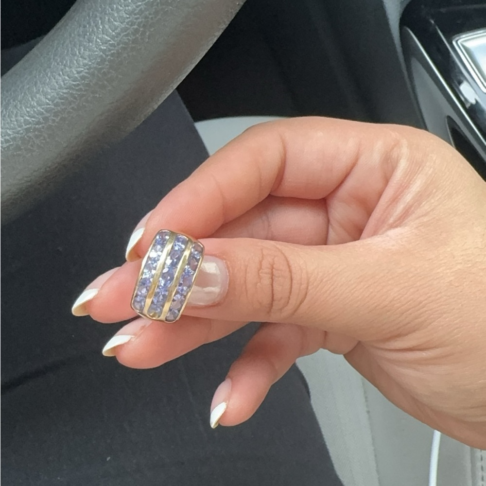 14k gold and tanzanite channel ring size 6, open to offers
